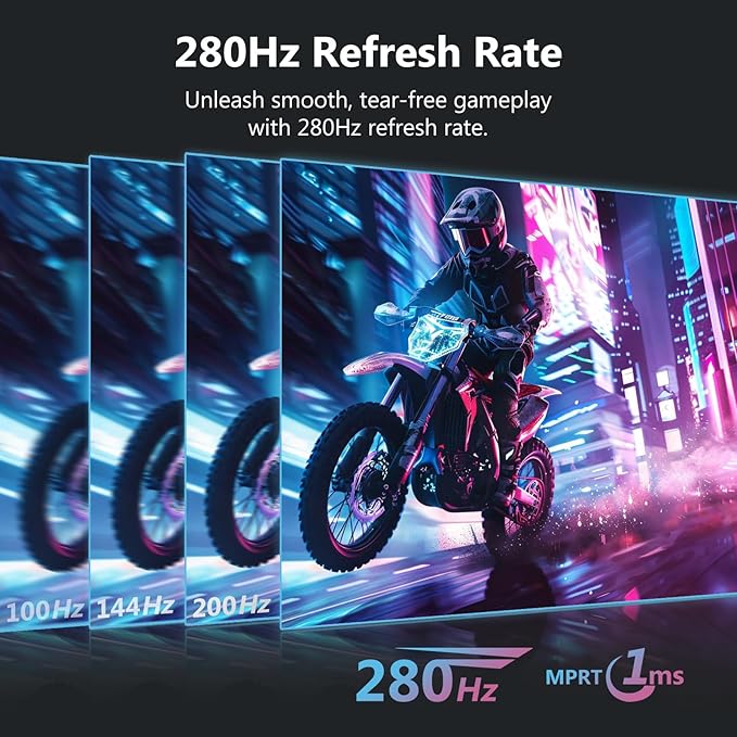 Z-Edge 27 inch Curved Gaming Monitor, FHD 1080P 280Hz Curved 1500R Computer Monitor, Ultra-Fast MPRT 1ms Monitor, 350nits, 16.7M Colors, 4000:1 Contrast, UG27P 2X DP 1.2 Ports and 2X HDMI 2.0 Ports