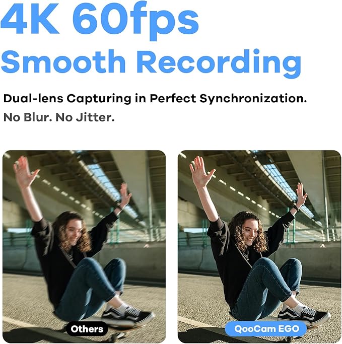 KanDao QooCam EGO - Viewer-Integrated 3D VR Camera, 24MP/8K Photos/4K 60FPS Videos Stereoscopic 3D Instant Display Camera, Compatible on VR Headsets/AR Glasses/Projectors, Charging Kit