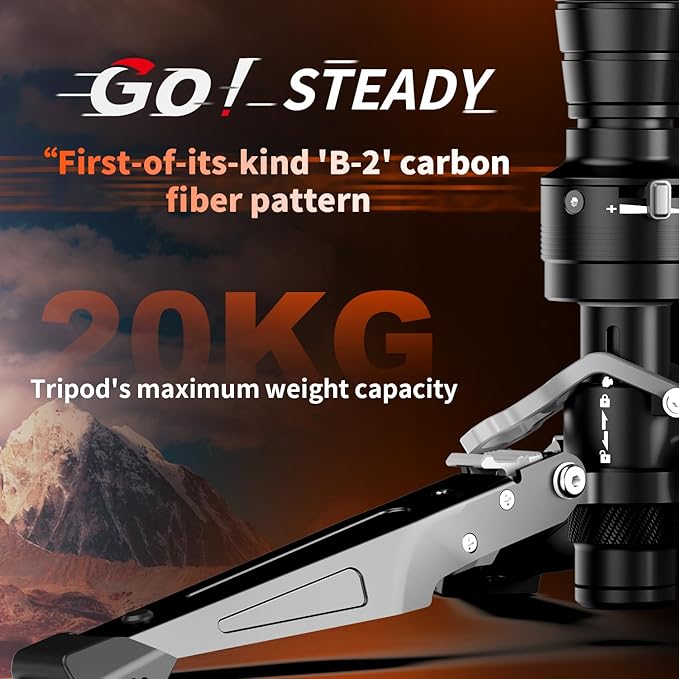 COMAN M1V5 Camera Monopod, One-Click Lifting Monopod with Feet, 67'' Lightweight monopod with V5 Fluid Head Quick Release Plate for Camera, DSLR, Camcorder