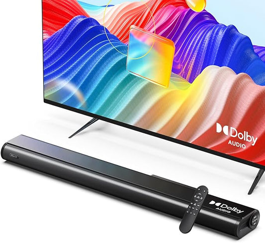 Hiwill 2.2ch Dolby Soundbar for Smart TV, 200W Peak Power, 6 Drivers - 2 SUBWOOFER/ 2 Tweeter Build-in, Deep Bass/Clear Voice, 3D Surround Speakers w/HDMI ARC/Opt/BT 5.3, TV/PC Sound Bar-35.4" Long