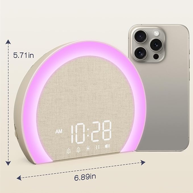 ANJANK Loud Alarm Clock with Wireless Bed Shaker, Vibrating Dual Alarm with Light Wake Up for Heavy Sleepers & Hearing Impaired, 9-Color Night Light, 5 Sounds, 0-100% Dimmer, USB Charger, Bedroom