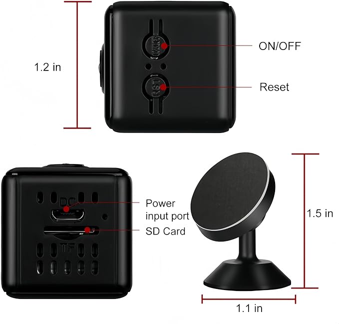 ULar 1080P Square Camera with 940nm Night Vision & Motion Detection,Picture Taking cam,Nanny Cam,Pet Cameras,Smart Indoor Security.