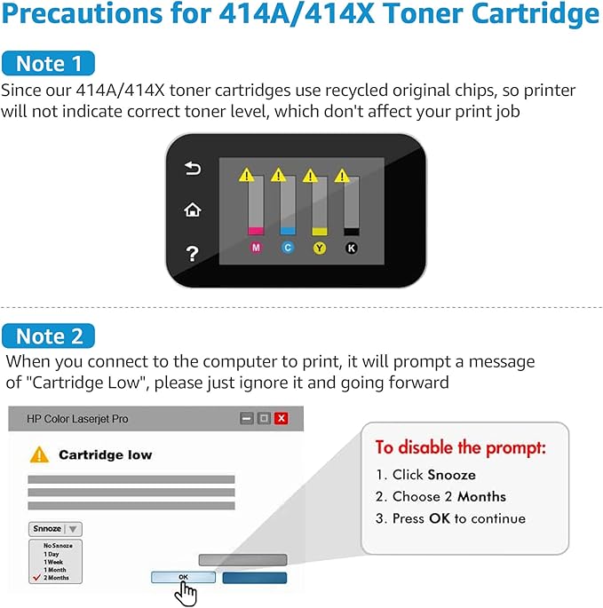 CMYBabee 414X Toner Cartridges 4 Pack High Yield Replacement for HP 414X 414A W2020X Toner Compatible with Color Laserjet Pro MFP M479fdw M479fdn M454dw M454dn M480f Printer (with Chip)