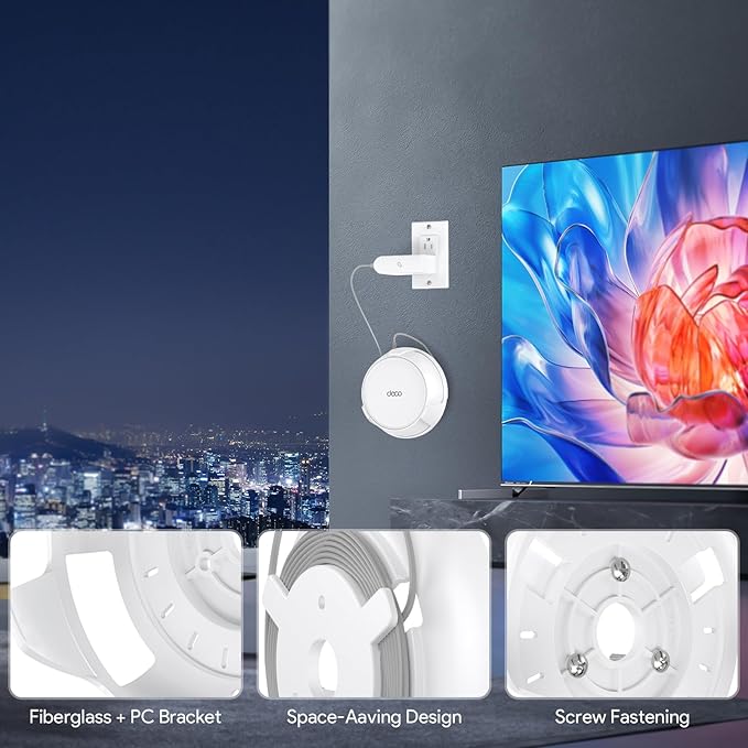 XLTTYWL Deco WiFi 7 Wall Mount Kit, Deco BE23/BE25/BE3600/BE5000 Router Mount Bracket Optimize Space&Cable Management for TP Decos 7 Dual-Band WiFi 7 Mesh Wi-Fi System (White, 2 Pack)