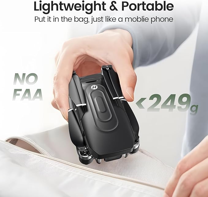 Holy Stone GPS Drone With 4K EIS Camera For Adults, HS175G 249g Foldable RC Quadcopter With Auto Return, Follow Me, 60 Mins Flight Time, Battery Fast Charge, Headless Mode, Upgraded HS175D