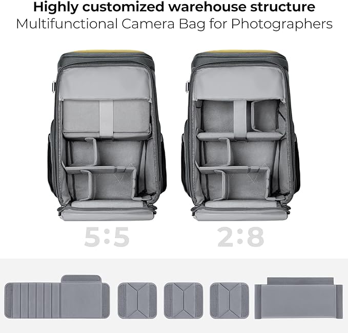 K&F Concept Professional Camera bags for photographers 25L Large Capacity Camera Case Waterproof Photography Camera Backpack for Dslr Cameras