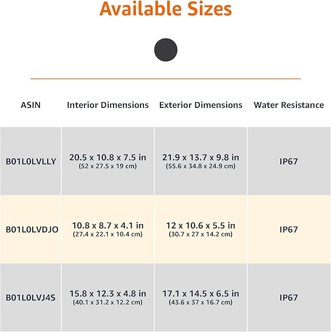 Amazon Basics Hard Camera Case, Medium, Black, Solid, 18"L x 14"W x 6"H