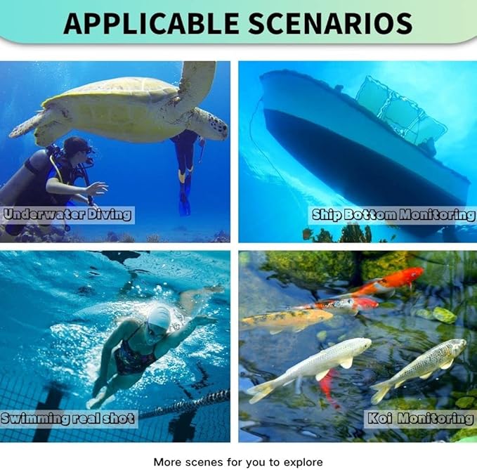 Upgraded Underwater Camera Adjustable Focus Lens 5MP Full HD Video POE Camera for Koi Pond