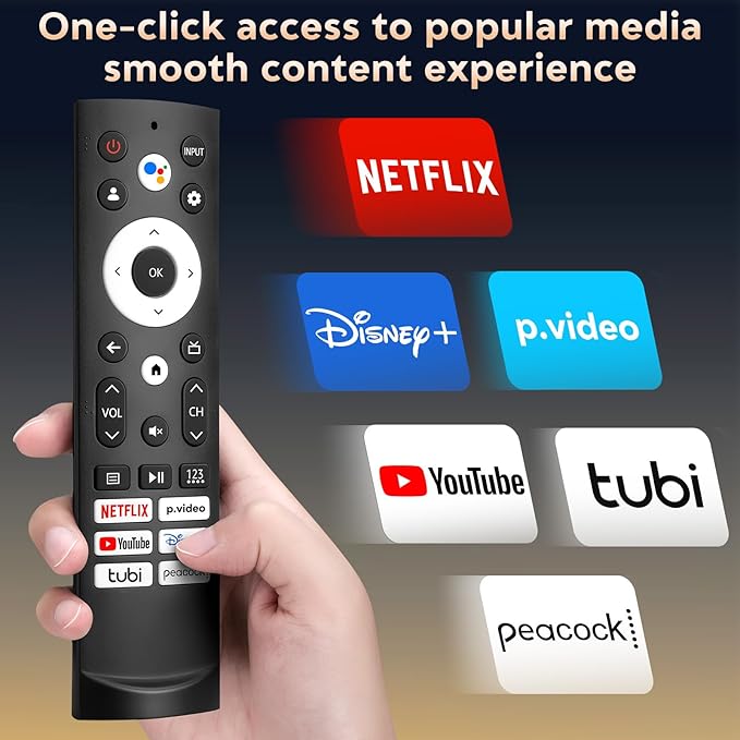 Voice Remote Control Replacement for Hisense Smart Google TV，Compatible with Hisense QLED UHD Mini-LED ULED Google TVs