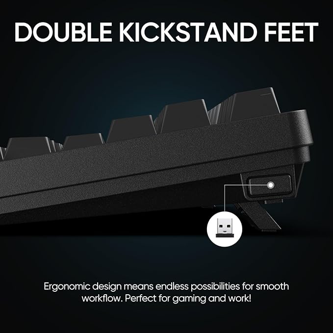 ARZOPA Wireless Mechanical Gaming Keyboard, 87 Keys RGB Backlit Gasket Mount PC Gaming, Compact Hot-Swappable Mechanical Keyboard, Sound Absorbing Pads, Custom Switch-K87