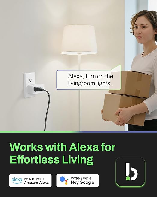 BN-LINK WiFi & Bluetooth Smart Plug, Heavy Duty Smart Timer Outlet Works with Alexa & Google Home Assistant, Remote & Group Control, No Hub Required, ETL & FCC Certified, 2.4GHz WiFi Only, 4 Pack