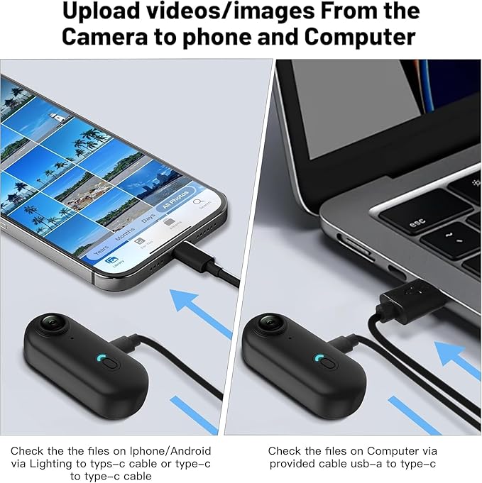 64GB FHD 1080P Mini Body Camera, Wearable Action Body Cam, Thumb Size Hands Free Recording Body Worn Camera, Premium Portable Camcorder Mount Anywhere for Pet Walking, Work, Travel (Black)