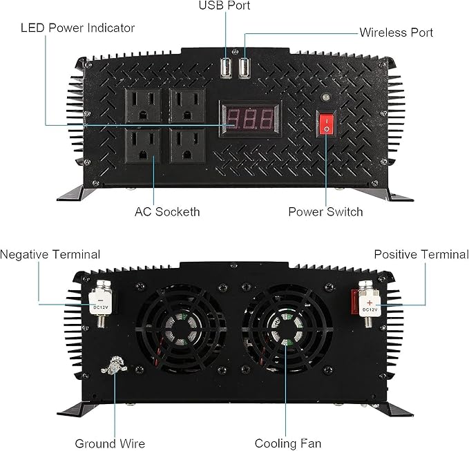 5500W Inverter, 5500W Power Inverter, DC12V to AC 110V/120V, RV Inverter, Truck Power Inverter, Vehicle Power Inverter