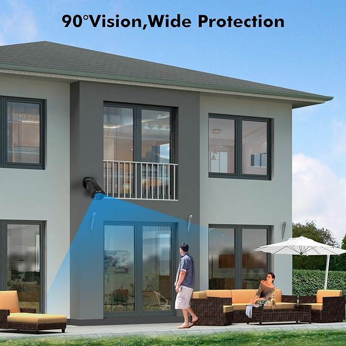 Fuers 5MP HD Security Surveillance Bullet Camera, Security CCTV camera Camera Outdoor Indoor Camera, Human Detection, 80Ft IR Night Vision,Weatherproof Camera for Analog Surveillance DVR, A604-5MP