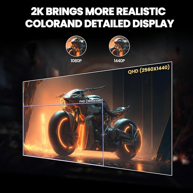 CRUA 27'' Gaming Monitor 360HZ 2k 1440P 120%sRGB IPS Computer Display Screen, Height/Pivot/Swivel/Tilt Adjustable Vertical Monitor Support FreeSync,Built in Speaker, PIP&PBP, DP1.4&HDMI2.1, Wall Mount