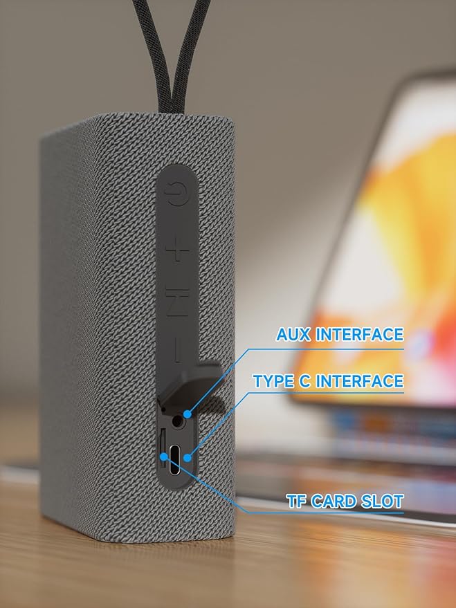 Speaker, Portable Wireless Bluetooth Speakers, Waterproof Loud Stereo Sound with RGB Lights TWS Paire Long Playtime for Home/Party/Outdoor, Electronic Gadgets (1PCS, Gray)