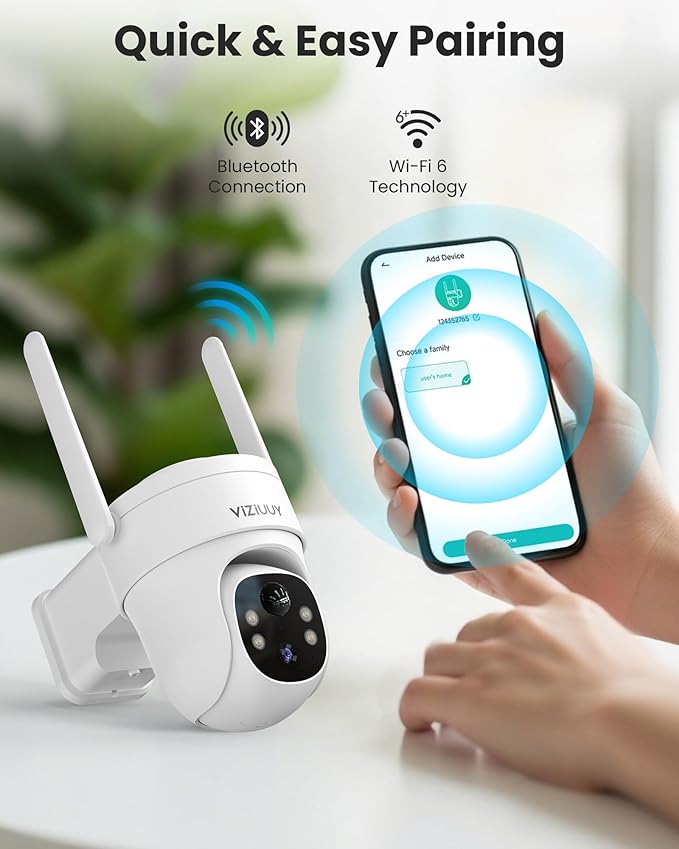 Solar Security Cameras Wireless Outdoor, 3MP Pan Tilt 360°WiFi Camera with Color Night Vision/PIR Sensor/2-Way Audio/Alexa/Google Assistant