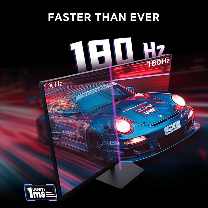 KTC 27 Inch Gaming Monitor 180Hz, Full HD 1920x1080 Fast IPS Computer Monitor, DP 1.4 & HDMI 2.1 Ports 1Ms FreeSync Frameless PC Gamer Monitor, HDR, VESA Mount, H27F22