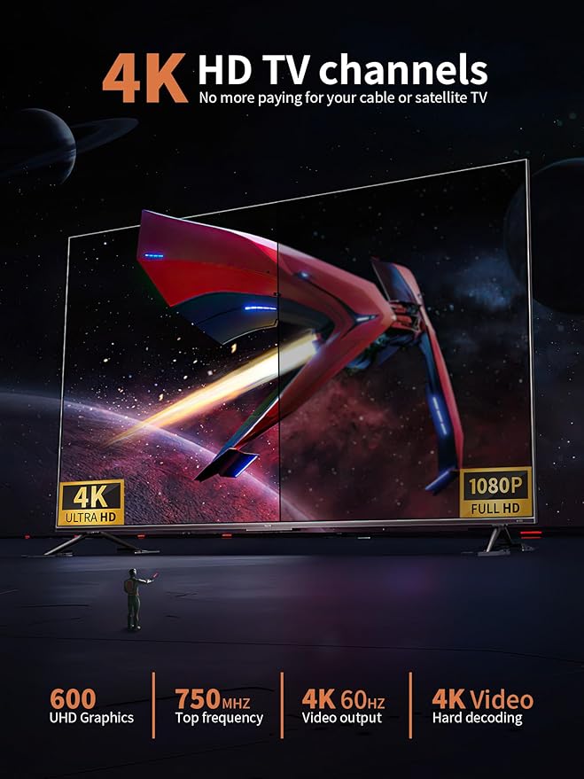 TV Antenna Indoor, 2025 Upgraded Amplified HD Digital TV Antenna for Smart and Older TV’s Up to 900 Miles, Digital HDTV Antenna Support 4K 1080p VHF UHF Local Channels (Black)