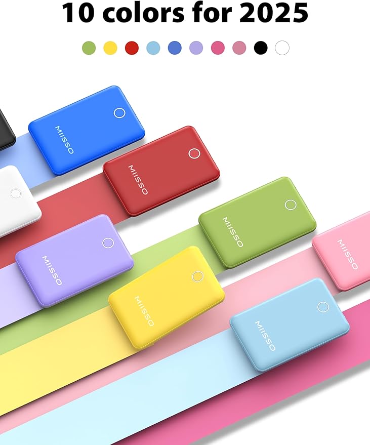 10000mAh Compatible with iPhone 15/16/17 (Only) Slim Portable Charger with Built in Cable, Power Bank Travel Charger External Battery Pack for Phone, 3 Output USB Type C Cord Clutch Charger, Blue