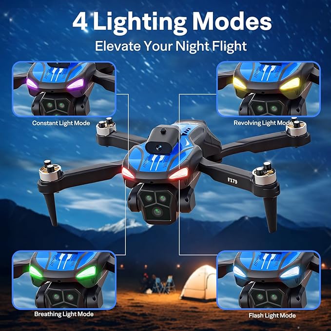 Drone with 1080P Camera Adults Beginners,2.8" LCD Screen Remote Control,Obstacle Avoidance Brushless Drone Optical flow positioning,Tap Fly Gravity Control One Key Start/Landing,3D Flip