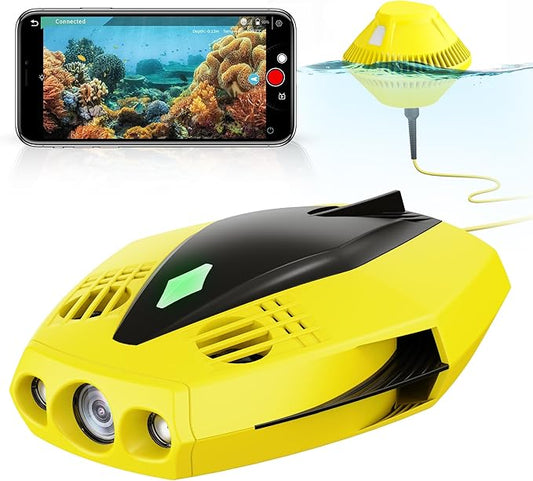 CHASING DORY Underwater Drone - Palm-Sized 1080p Full HD Underwater Drone with Camera for Real Time Viewing, APP Remote Control (Y ellow)