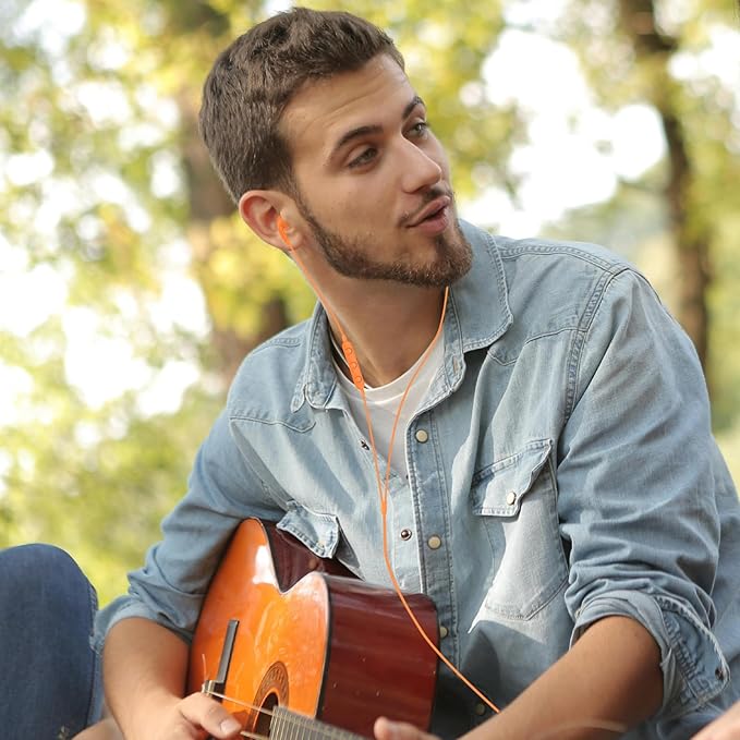 USB C Earbuds USB Type-C Headphones for iPad 10th Generation iPhone 17 16 Pro 15 Plus Galaxy S21 Wired Headphone Earphones with Microphone Volume Control Noise Isolating HiFi Stereo Headset Orange