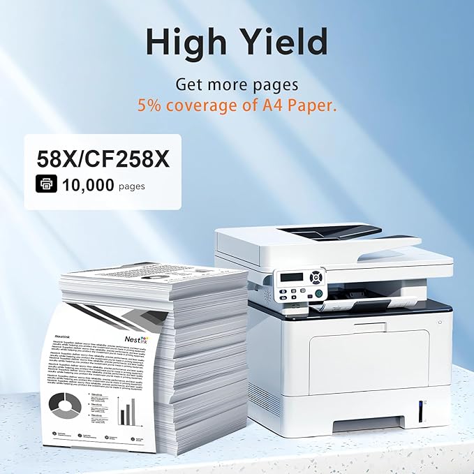 58X CF258X Black High-Yield Toner Cartridge 2 Pack (with Chip) Works with HP Pro MFP M428dw M428fdw M428fdn M428, Pro M404n M404dn M404dw M404, Enterprise MFP M430f M406dn Series Printer | 58 58X 58A