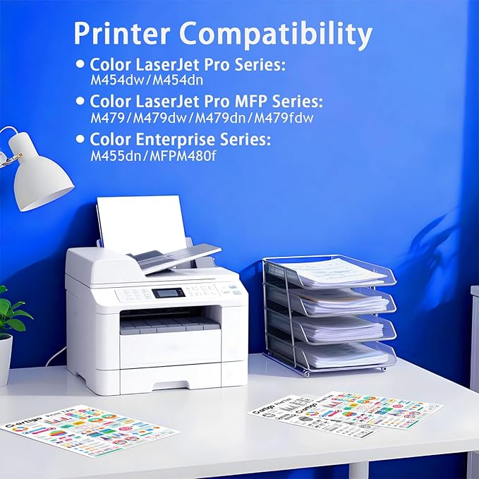 414A Toner Cartridge 4 Pack with Chip Compatible with HP 414A 414X W2020A W2021A W2022A W2023A Replacement for HP Color Laser Jet Pro MFP M479fdw M454dw M454dn M455dn M479fdn Printer (BK/C/M/Y)