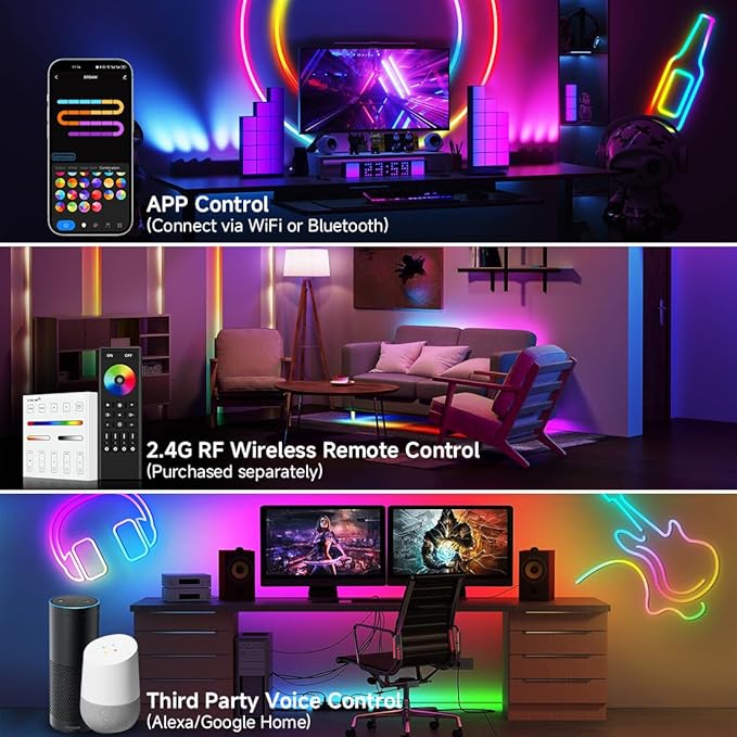 BTF-LIGHTING 2.4G WiFi DR04W SPI RGBW Controller Tuya APP/Smart Life/Google Home/Alexa Control Support SK6812RGBW SMD/FCOB WS2814 IC etc Addressable RGB+W LED Strip STA Mode