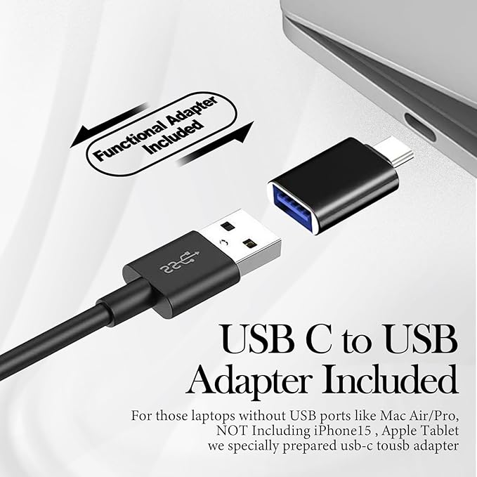 Computer Speakers for Desktop Pc, Monitor Speakers for Laptop,Pc Speakers with Loud Sound,Volume Control Easily Clamps to Monitors(USB-C to USB Adapter Included) (Black)