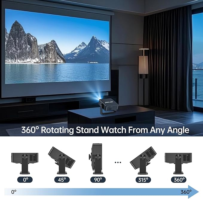 [Netflix Officially & Native 1080P] MT-VIKI Mini Projector with WiFi and Bluetooth, Native 1080P Portable Outdoor Movie Projector, Electric Focus, Auto Keystone