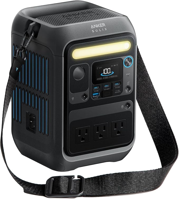 Anker SOLIX C200X Portable Power Station, 230.4Wh LiFePO4 Battery, 300W (600W Surge) Solar Generator, 140W Two-Way Fast Charging, For Outdoor Camping, Traveling, and Emergencies