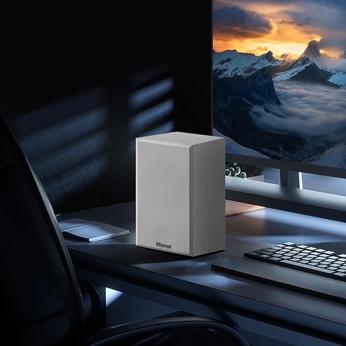 30W*2 Passive Bookshelf Speakers for Record Players and Home Theater Systems, Midrange and High-Frequency Stereo Speakers, Indoor Rear Surround Speakers, Requires a Receiver or Amplifier,White