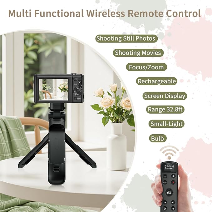 for Sony Camera Tripod with Rechargeable Shutter Release,AODELAN Shooting Grip Wireless Remote Control Handle for A7C,A7III,ZV-1,ZV-E10,ZV-1F,A6100,A6400,A6700,A7IV,RX100 VII,A9,A9 II,DSC-RX0 II