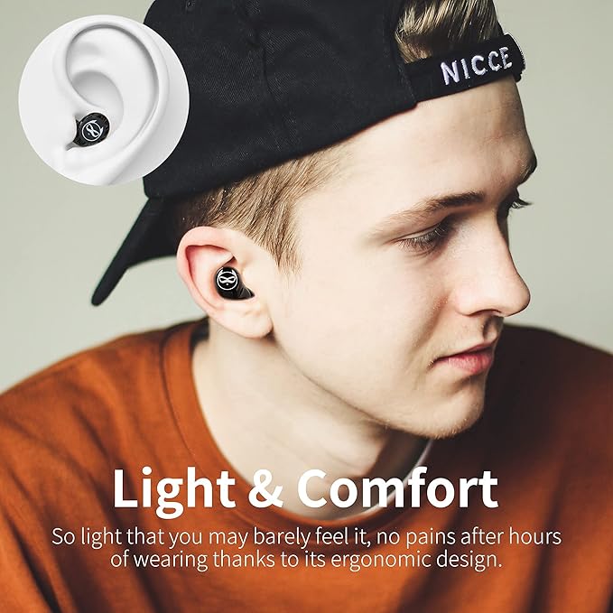 Wireless Earbuds, Bluetooth 5.0 Stereo Headphones, in-Ear Sweat-Proof Wireless Earphones Dual Mic and Noise Reduction, Touch Control Headset with Cartoon Blue Changing Men Charging Case