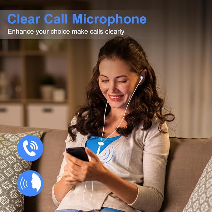 Type C Headphones Wired for iPhone 16e 17/16 Pro Max/16 Pro/16 Plus/16/15, USB C Earphones Noise Canceling Earbuds with Mic & Remote Control for Samsung Galaxy S25 Ultra S24FE S23 S22 A17 A16,Pixel 10