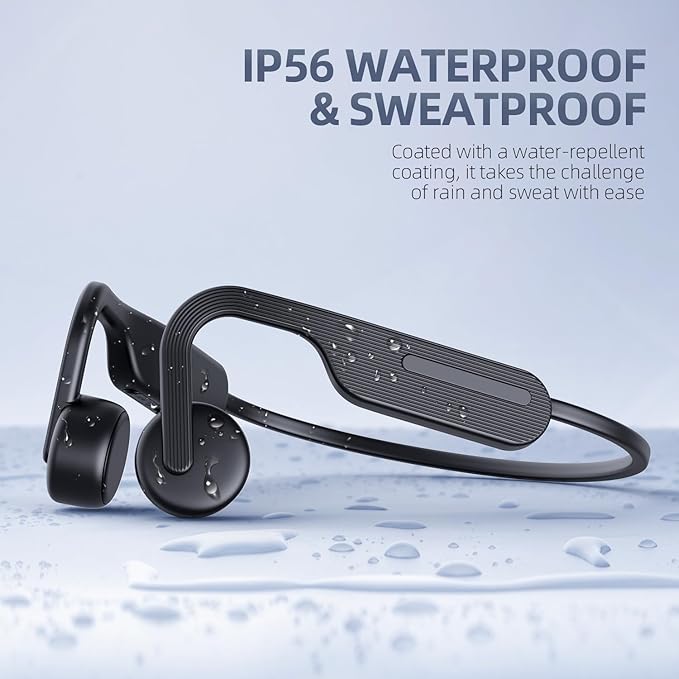 Bone Conduction Headphones, Open Ear Headphones Bluetooth 5.4 with Mic, Wireless Sports Headset 11H Playtime, IPX6 Waterproof for Running, Cycling, Hiking, Work, Travel