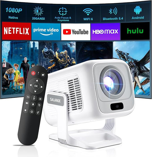 [ Auto Focus / Short Throw ] Smart Projector with Built in Apps, 5G Wifi and Bluetooth 5.4, 1080P Native Projectors 4K Outdoor Movies Projector, Mini Portable Proyector HY260Max