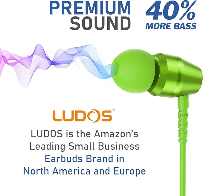 LUDOS OMNITONE USB C Headphones for iPhone 16 15 Pro Max Plus iPad Pro, 5 Years Warranty, USB-C Earbuds for Samsung Galaxy S24 S23 Ultra S22 S21 S20 A55 A54 A53, USB Type C Earphones - Green