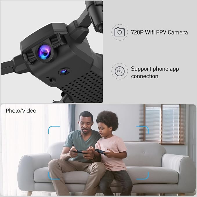 X300C Mini Drone with Camera 720P HD FPV, RC Quadcopter Foldable Drone With Altitude Hold, 3D Flip, Headless Mode, Gravity Control and 2 Batteries, Gifts for Kids, Adults, Beginner (Red)