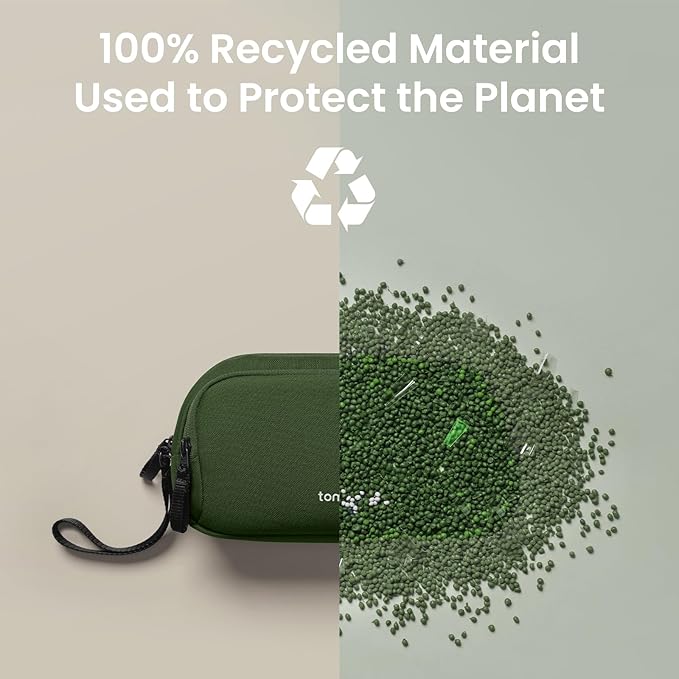 tomtoc Electronic Organizer Travel Case, Water Resistant Dual Compartment Tech Pouch Cable Organization Storage Bag for Charger, Cord, Phone, Hard Drive, Power Bank, Accessories Travel Essentials