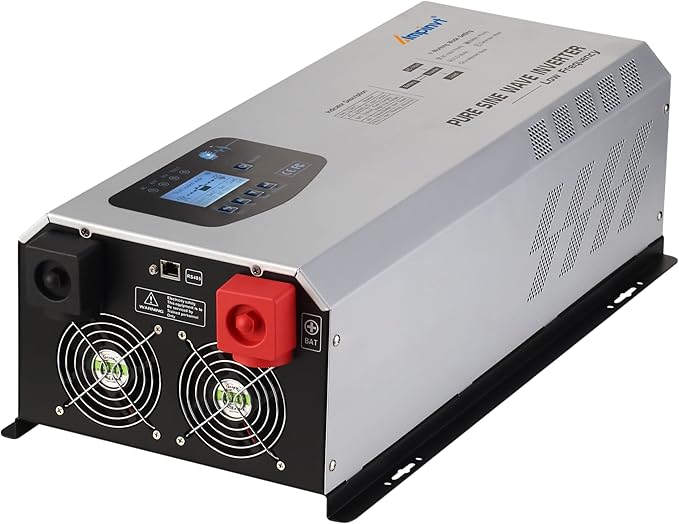 5000W Peak 15000watts Pure Sine Wave Power Inverter 24V DC to 120/240V AC Split Phase with Battery AC Charger,Off Grid Low Frequency Solar Inverter for Home