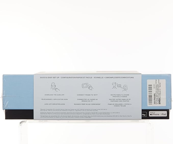 Aura Carver WiFi Digital Picture Frame | The Best Digital Frame for Gifting | Send Photos from Your Phone | Quick, Easy Setup in Aura App | Free Unlimited Storage | Sea Salt