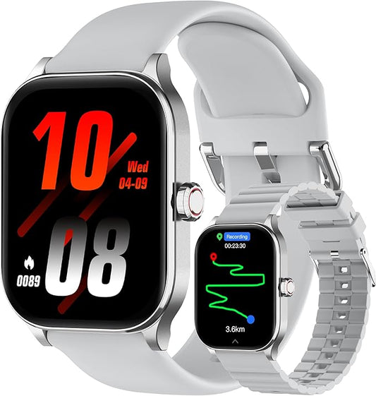 Smart Watch with AI (Built-in GPS), 1.96" HD Fitness Tracker for Men Women, 100+ Sports Modes, Call/Reply/Notification, 24/7 Heart Rate & Sleep Monitor, Waterproof Smartwatch for Android iPhone