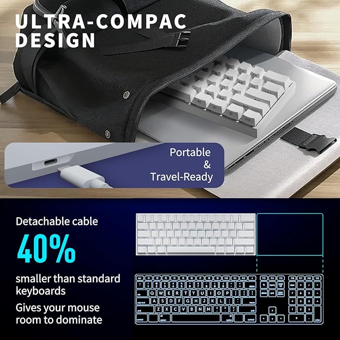 Mini 60% Mechanical Gaming Keyboard Wired, YK61 Hall Effect Magnetic Switch, Adjustable Actuation Rapid Trigger Mode, 8K Hz Polling Rate, Hot-Swap, 61 Keys RGB Backlit Side Printed PBT Keycaps (White)