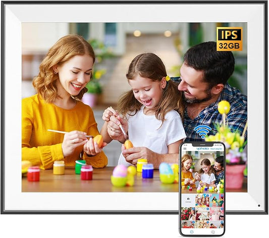 Digital Picture Frame Large-Digital-Photo-Frame - 16.2" Dual-WiFi Digital Frame, IPS Touch Screen, Wall Mounted, Full Function, Share Photo Video via App Email, Free Cloud Storage, Gift for Mom Dad