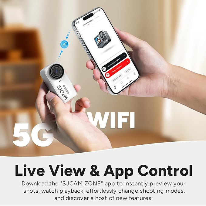 SJCAM C110Plus Magnetic Combo,4K POV Action Camera with Stabilization of 6-Axis,170° FOV,Mini Body Cam, Waterproof,Wearable,Portable POV,Built-in Spkr & Mic for Vlogging, with Helmet Mount Kits,White