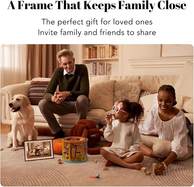 pexar by Lexar Digital Picture Frame, 10.1 inch Touch Screen Ultimate Clarity, Anti-Glare Stunning Under Lighting, WiFi Photo Frame 32GB for Home Decor, Gifting, Share Photos/Videos via APP