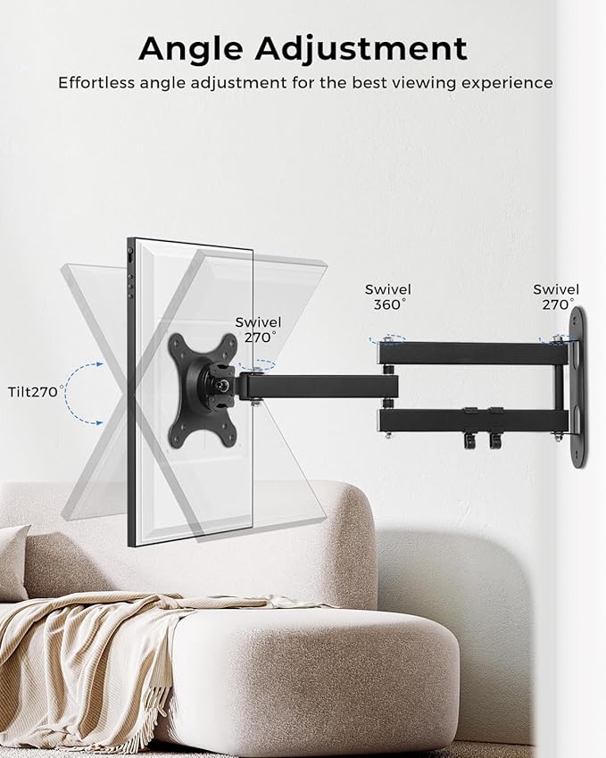 UBeesize Wall Mount for Echo Show 21 and Echo Show 15, Full-Motion Extendable 360° Swivel & 270° Tilt Bracket for Alexa Show 21 &15 – Heavy-Duty, Easy to Install for Smart Displays